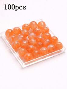 100颗星空树脂闪光圆珠，直孔散珠，适用于DIY珠宝制作 - 細閃珠 - 查看 34