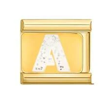 9毫米 A-Z 26个英文字母金色珐琅串珠 - 304L不锈钢手链吊坠，适合男女DIY珠宝制作，例如项链/手链/戒指，创意装饰，日常佩戴，节日，派对，手工制作，时尚吊坠，优雅设计，高品质吊坠，适合手工爱好者 - 字母 - 查看 2