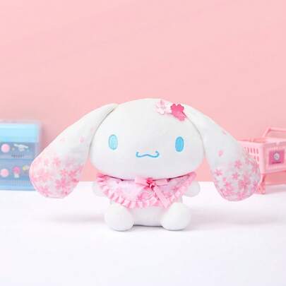 Miniso Sanrio Cinnamoroll Sakura Story Series No.8 Doll, Sakura Element Detail, Fluffy Plush Fabric, Cute Sitting Shape, Daily Companion Doll & IP Peripheral Collection(1 PC)
