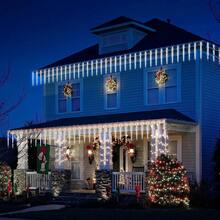 VOICEPTT Luces de Carámbano de Navidad, 4.3M 10 LED Carámbanos de Baja Presión, Impermeable IP44, Luces Parpadeantes de Hadas para Navidad, Aleros, Bodas, Decoración Exterior e Interior, Blanco Frío - 1 - Ver 4