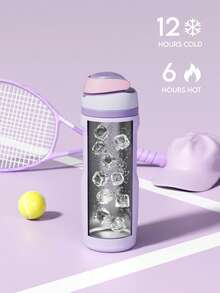 26 oz Insulated Tumbler with Straw – Stainless Steel Water Bottle, Push-to-Open Leak-Proof Lid, Double Wall Coffee Cup Keeps Cold for 24H, Fits Car Cup Holder, Reusable Travel Mug for Gym, School & Travel