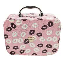 Estuche de Maquillaje de Cuero en Tres Piezas de Piel Genuina o Sintética con Compartimentos Ajustables Base Antideslizante Resistente al Desgaste Colores Rosa Morado Verde Azul Amarillo para Uso Doméstico y Viaje - azul claro - Ver 7