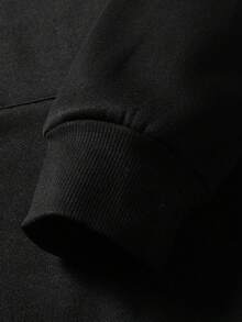 'I WILL FEAR NO EVIL' Unisex Christian Hoodie, Christian Scripture Hoodie, Double Sided Printed (250g Polyester Fiber) Long Sleeve Fleece Hoodie, Christian Gifts, Casual Athletic Fall Hoodie, Men And Women's Long Sleeve Fleece Hoodie For Autumn And Winter, An Ultra-Soft And Comfortable Gift - màu đen - Xem 3