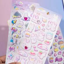 3D Thick, Cute Animal Foam Stickers, Three-Dimensional Cartoon Decorative Stickers, Rhinestone-Embellished Foam Stickers, DIY Decorative Cute Stickers, Made From Sponge And PVC Materials. There Are Three Styles Available, Suitable For Decorating Sticker Books, Laptops, And Diaries, As Well As Being Used As Decorations For DIY Cute Cartoon Phone Cases - Multicolor - View 4