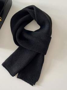 Korean Knitted Scarf Solid Color Double-Edged Imitation Cashmere Thick Warm Shawl Scarf Wraps For Women Men