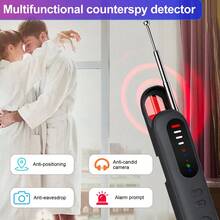 2025 Hidden Camera Detector, Hidden Device GPS Detector, Bug Detector, Suitable For Hotel, Travel, Office, 5-Level Sensitivity (Black) - Multicolor - View 4