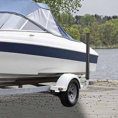 Guías para Remolque de Barcos, 40", 2 Piezas de Guías para Remolque de Acero Galvanizado Inoxidable, Guías para Remolque con Tubos de PVC Negro, Piezas de Montaje Incluidas, para Barco de Esquí, Barco de Pesca o Remolque de Velero