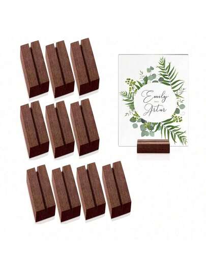 5 pezzi Supporti in legno per numeri di tavolo, Porta-segnaposto in legno, Porta-foto, Supporti per cartelli in acrilico per cerimonie, feste di compleanno, decorazione della casa