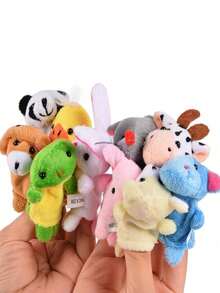 Mini Finger-Puppenset mit Tieren, kleine Cartoon-Tier-Fingerspielzeuge, Party-Geschenke für Veranstaltungen, Spielzeit, Schulen, Ostergeschenke, 1 Stück/5 Stück/10 Stück (Tierart zufällig), Schulbedarf Ratten-Handpuppe, Tier-Party, Bauchredner-Puppe
