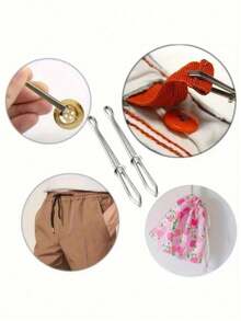 Elastic Band Threader Clip For Sewing DIY Durable Elastic Band Clip Threading Rope Device & Clothing Clip Belt Guide Needle Tool For Trousers Belt Guide Needle Tool For Trousers White Time-Saving & Versatile With High-Quality Clips Sewing Accessories - Silver - View 3