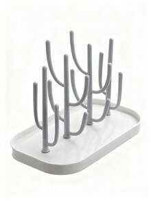 Multi-Function Bottle And Cup Drying Rack - Fits All Bottle Sizes, Great For Kitchen Or Home, Daily Necessity | Practical Kitchen Supplies | Sturdy Plastic Rack - White - View 12