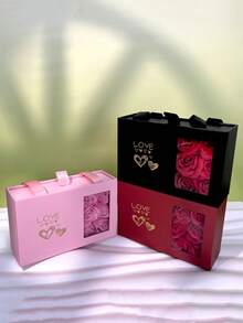 1 Set, 6 Artificial Roses With Jewelry Window Display Gift Box, Creative Valentine's Day Rose Lady's Birthday Gift Box, Very Suitable For Christmas, Mother's Day, Festival Party Accessory Packaging Gift Box (Excluding Accessories) - Multicolor - View 3