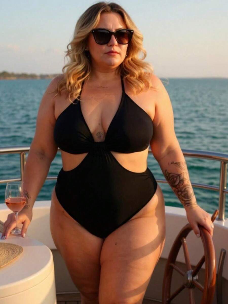 Plus Size Jumpsuits - 黑色 - 查看 1
