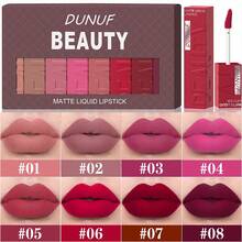 裸棕色哑光液体唇膏，丝绒性感深红色唇彩，不粘腻，持久唇妆 - 彩色 - 查看 22