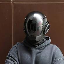 Cyberpunk-Inspired Futuristic Masks, Basic Black Helmet Designs, Costume Accessories, Halloween And Christmas Cosplay Photography Props, LARP Party Supplies For Bars And Clubs, Stage Performance Accessories, Gifts And Collectibles. - màu đen - Xem 3