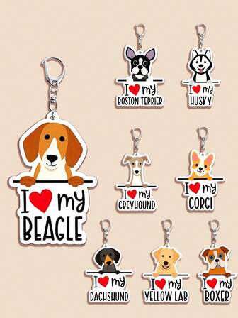 1 st akryl nyckelring med hundras, söt nyckelring, jag älskar min hund, hundtema nyckelring, bostonterrier, golden retriever, tax, corgi, boxer, creyhound, beagle, gul labrador, husky, djurnyckelring, prydnadssaker, väskberlocker, bilnyckelring, nyckelband, nyckelhållare, nyckelringstillbehör, nyckelring, present till vän, högtidsgåvor, souvenirer till evenemang, festpresenter.