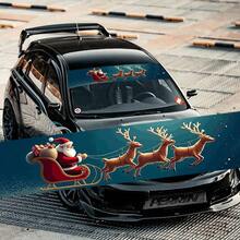 Santa's Sleigh In The Starry Sky! Stick It On Your Car's Windshield To Create A Striking Appearance For Your Vehicle.