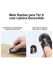 Mini Cardboard Paper Cutter/Stationery Knife With Retractable Blade - 彩色 - 查看 6