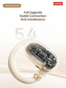 Lenovo EA366 Ear-Hook Bluetooth Headphones, Open-Back Bone Conduction, Bluetooth 5.4 Stable Connection, Sweat-Proof And Anti-Loss For Exercise, Compatible With Apple, Huawei, And Xiaomi - Moon Rock White - View 6