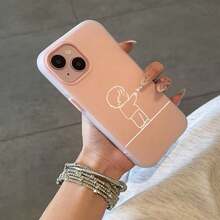 Modelos 16/16 Plus/16 Pro/16 Pro, 15/15 Plus, 14, 13 y 12, 11 – Exterior de TPU + interior de PP Funda para teléfono 2 en 1: diseño de patrón elegante, amigos y familiares – Teléfono inteligente de material flexible - Rosa Pálido - Ver 4