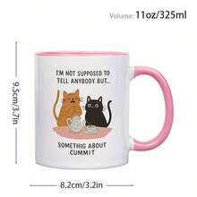 1pc, 11oz, Ceramic, Coffee Mug, Cats Sharing A Secret With Tea, The  Commemorative Gift, Biblical Christianity, Quality Goods, Coffee Cup - White Handle Cup - View 7