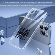 Carcasa de teléfono móvil transparente de moda,Cubierta de teléfono transparente para iPhone 14 Pro Max con texto IT IS WHAT IT IS en negro diseño minimalista ideal para uso diario y estilo urbano Para teléfonos Galaxy de Apple - transparente - Ver 3