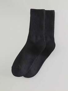 1/3 Pairs Of Pile Socks For Women Solid Color Autumn And Winter Mid-Tube Socks Versatile Sports Socks For Women