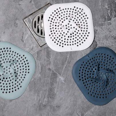 2个圆形硅胶橡胶水槽过滤网，浴室地漏，防异味防毛发，地漏垫，下水道地漏盖，浴室配件，浴室工具