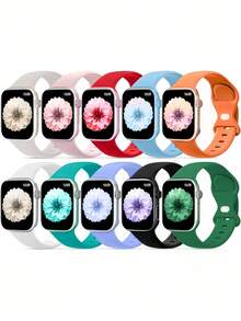 Bộ 10 dây đeo đồng hồ chống nước, tương thích với Apple Watch 38mm, 40mm, 41mm, 42mm, 44mm, 45mm, 46mm, 49mm, dùng được cho cả nam và nữ; Dây đeo thể thao bằng silicon mềm, tương thích với Apple Watch Series 10, SE, 9, 8, 7, 6, 5, 4, 3, Ultra; Bộ quà tặng thời trang cần thiết cho người yêu thích thể thao. - Nhiều màu1 - Xem 12