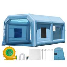 Cabina de pintura inflable , 21 x 13,5 x 9,8 pies, cabina de pintura inflable, con potente soplador de 1100 W y sistema de filtro de aire, pintura de muebles grandes, cabina de pintura portátil para vehículos de tamaño mediano - 21 x 13,5 x 9,8 pies - Ver 8