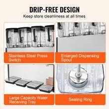 Commercial Beverage Dispenser, 4 Tanks 12 L / 12.7 QT Per Tank Juice Dispenser, 510W Stainless Steel Ice Tea Drink Machine With 45°F-54°F Cooling Temperature, For Cold Drink Restaurant Bar Party - Xem 5