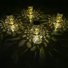 1个太阳能投影灯，蒲公英镂空设计太阳能装饰灯，金属装饰灯，适用于园艺 - 优雅的庭院装饰，圣诞节户外装饰，是送给家人和朋友的完美圣诞礼物，理想的圣诞纪念品 - 彩色 - 查看 9