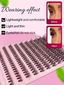 30D/40D/50D/60D/80D/100D Fluffy, Curled, Natural & Soft False Eyelashes, 8-16mm Mixed 0.07mm D Curl Super Light Weight 10 Trays 200 Clusters Faux Mink Lashes, 3D Effect Lashes Suitable For Light, Full Makeup, Daily Wear, Cartoon Lashes, Portable For Daily Use Or Outings, Applicable For All Occasions