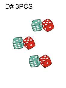 Bộ 3/6/12 miếng vá thêu hình quân bài và xúc xắc thời trang, huy hiệu hoạt hình dễ thương bằng polyester, miếng vá ủi tự làm cho quần áo, phụ kiện may vá, thích hợp cho ba lô, quần jean, áo khoác, áo phông, mũ, váy, v.v. - Nhiều màu - Xem 15