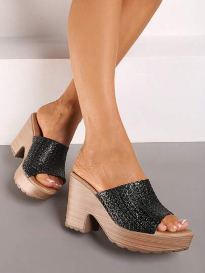 Boho Platform Mules Women Summer Casual Sandals