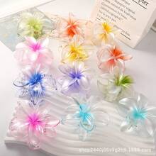 1 Piece Of Fashionable Luminous Multi-Color Hawaiian Plumeria Hairpin Bohemian Large Acrylic Plumeria Claw Clip, Cute Hairpin For Ladies/Girls, Large Claw Clip Suitable For Thick/Thin Hair, Luminous Plumeria Claw Clip Ponytail Hairpin, Resin Hair Claw (8cm*8cm) Elegant Spring Beach Flower Hairpin, Women's Hair Accessories, Plumeria Hairpin Exquisite High-End Headdress Hair Accessories - ngẫu nhiên - Xem 8