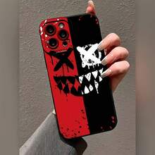 Funda de teléfono: Nueva funda de teléfono creativa con patrón de Joker negro y rojo, elemento de anime de dibujos animados, funda de teléfono de alta  - compatible con iPhone 16e/7/8/XR/XS/X/11/12/13/14/15/16 Pro Max/Plus, funda de teléfono a prueba de golpes con protección total, regalo para amigos y familiares - Estilo 1 (1 pieza) - Ver 2