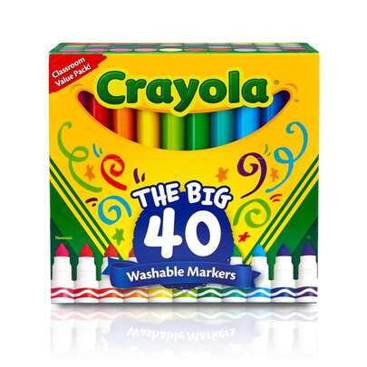 Crayola Crayola 40 Count Washable Broad Line Markers, Markers For Kids, Coloring Markers For Children, Coloring Book Marker Set Art Supplies, Teacher Classroom Supplies, Christmas & Holiday Gifts, Ages 3+