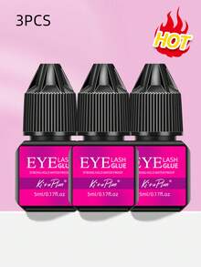 5ml/12ml Kiraplan Eyelash Extension Glue, 1pc/2pcs/3pcs/4pcs/5pcs Pack, Professional Eyelash Extension Adhesive, Strong Bonding, 0.5-1 Second Quick Drying, Long-Lasting Up To 6-7 Weeks, Waterproof, Suitable For DIY Cluster Lashes And Home Single Strand Semi-Permanent Eyelash Extension - Black - View 14
