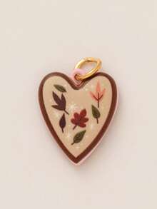 1pc Fashion Printed Moon One Eyed Palm Heart Shaped Bird Mushroom Orange Soda Sour Cucumber DIY Pendant, Plated With 18K Gold, DIY Jewelry Accessories, Necklace Accessories, Bracelet Accessories, Earring Accessories, Keychain Accessories, Bag Accessories, Women's Jewelry Accessories, Wallet Accessories, Small Pendant, Gift.