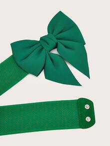 1 Stück Damen Schleife Elastischer Taillengürtel, Lässig Kleid Accessoire - Grün - Übersicht 4