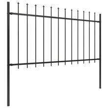 vidaXL Recinzione da giardino con punte a lancia in acciaio 359 x 100 cm, nera - nero - Visualizzare 2