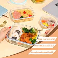 Stozle 18pcs (8 Lids + 8 Containers + 2 Spice Boxes) Sealed Glass Food Storage Gift Box Set, Perfect For Meal Preparation, Lunch-Sealed Storage | Durable Glass, Suitable For Birthday | Party | Holiday Gifts - 灰色 - 查看 7