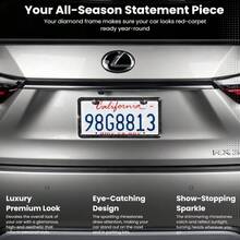 1PCS/2PCS Diamond Glitter Stainless Steel License Plate Frame, Ladies Car Decor, Comes With Easy Installation Kit And Start Button Sticker, For Car And SUV, American License Plate Standard, Fashion Accessory, Stylish Car Decor, Birthday, Holiday Gift - Đen 2 cái - Xem 10