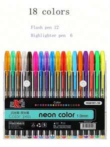 12/18/36/48/60PCS Neutral Pens Unique Colors (No Repetition) Adult Coloring Book Set Drawing Box, Coloring, Doodle Color Creative Manual Colors, Perfect For Drawing, Painting Christmas, Christmas Gifts, New Year Gifts School Supplies, School Essentials, Return To School, School Supplies, Return To School Supplies, Return To School Supplies - Multicolor - View 8