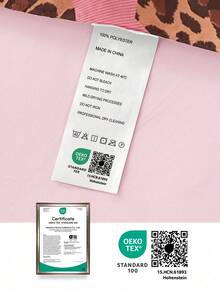 2/3件套浪漫法式豹纹被套套装，包含1件被套和1/2个枕套，柔软透气，时尚可爱，装饰性床上用品，适用于卧室和宿舍，适合单人床、双人床、大号床、特大号床，通过Oeko-Tex认证 - 彩色 - 查看 10
