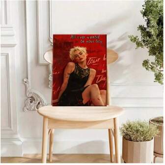 1 pieza Obra de arte de pared Inspirada en un cantante pop moderno y único, Póster con tema musical, Decoración musical, Decoración del hogar para sala de estar, bar, pasillo, dormitorio, oficina, cafetería... (Sin marco)