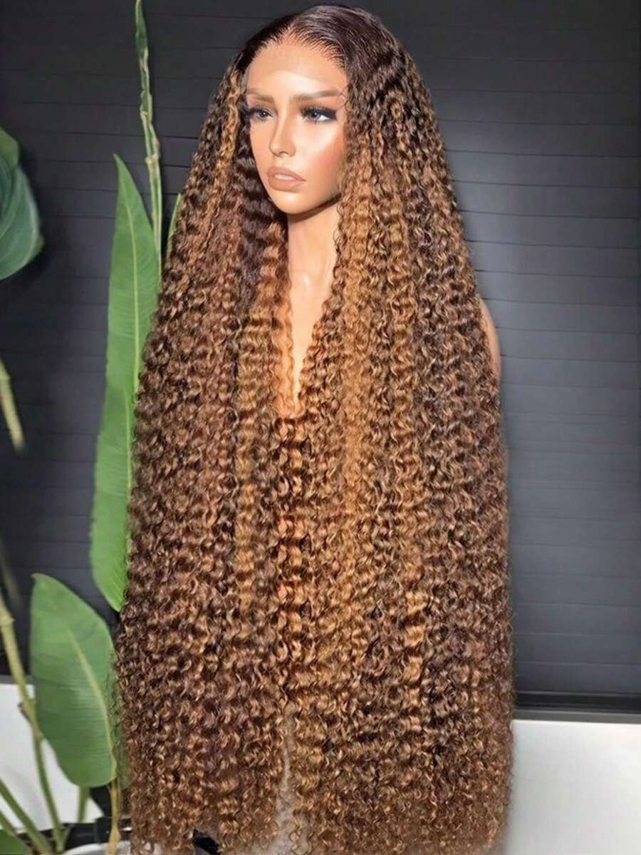 Glueless Wigs Human Hair Human Hair Curly Wig 250% Density Lace Frontal Wigs 4/27 Highlight Ombre Honey Blonde Human Hair Wig Ombre Highlight 4/27 Deep Wave Lace Front Wigs Hidden Strap 360 Drawstring Wigs Human Hair Pre Plucked Pre Bleached Deep Wave Full Lace Frontal Wig With Baby Hair 28 Inch Glueless Wigs Human Hair - S4/27 - 查看 1