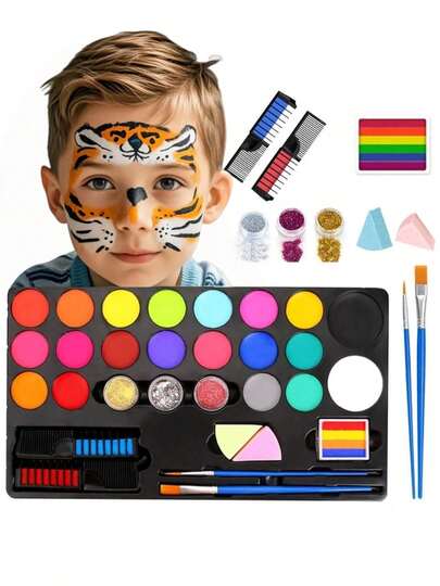 Halloween Schminkset, ölbasierte Farben, leuchtende Farben, geeignet für verschiedene Feste, Partys, Geburtstage und Feiern