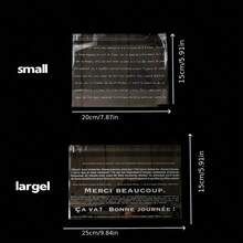 100个自封袋 - 小号 (15x20厘米) / 大号 (15x25厘米) - 透明，带法文文字 - 多用途食品保鲜袋，适用于烘焙食品和水果 - 彩色 - 查看 6